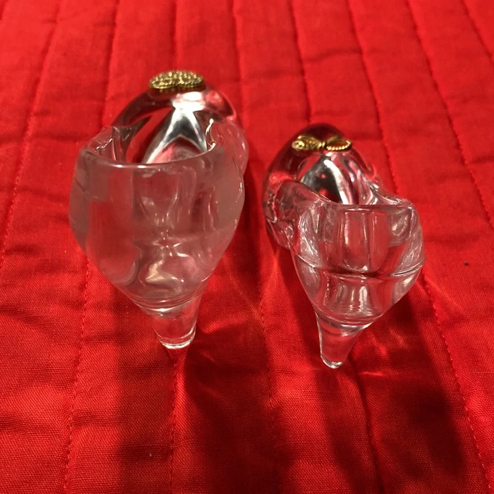 Lot 2 glass slipper shoes, hi heels, GT bow w/rhinestones & GT heart same. $18 - Picture 4 of 7